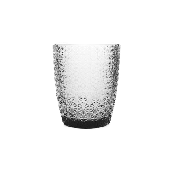 Jogo de Copos Baixos HUB.ME com Detalhe Texturizado Transparente 340 ml - 4 peças