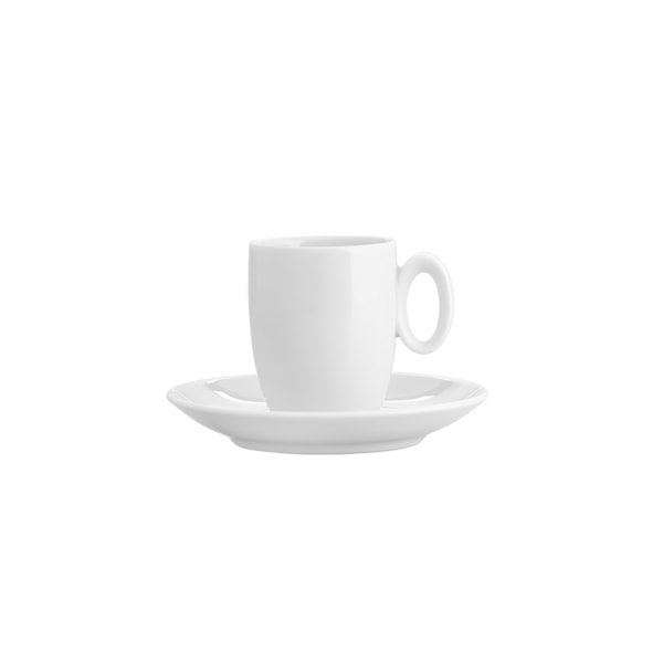 Jogo de Xícaras para Café com Pires Vista Alegre Broadway White 78 ml - 4 peças