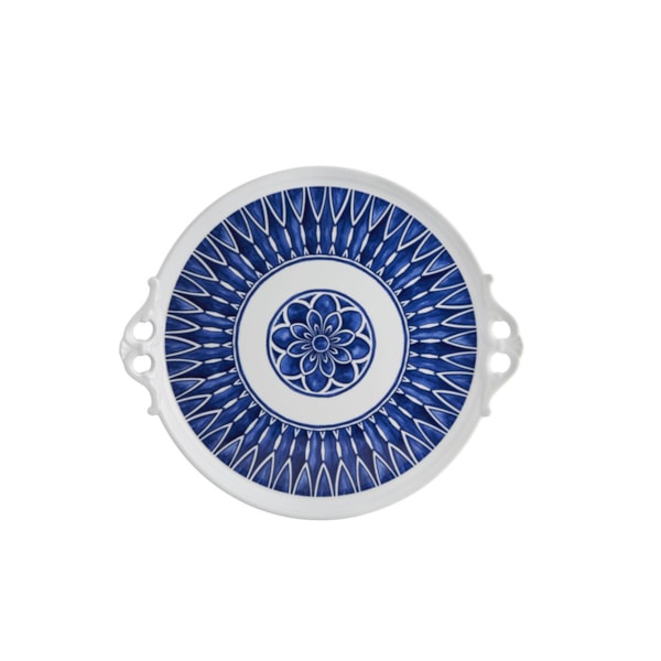 Travessa Redonda com Asas Vista Alegre Azure 39,4 x 15,2 cm