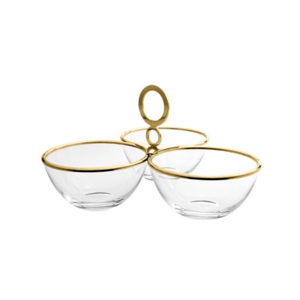 Porta Aperitivo Triplo Riva Venezia Ouro 24K