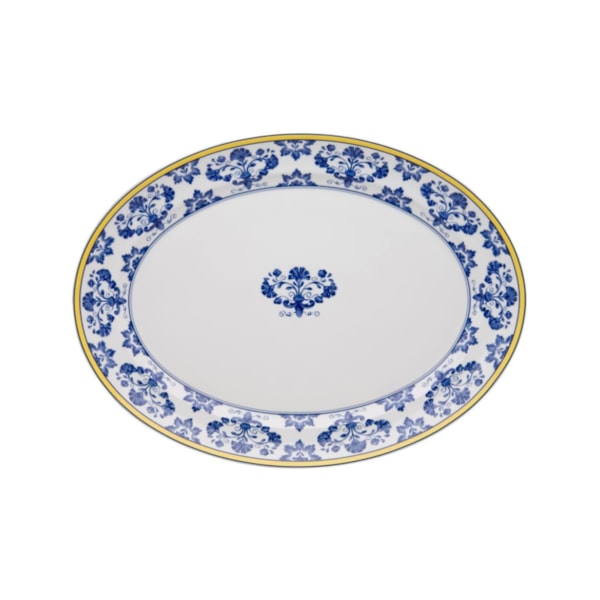 Travessa Oval Vista Alegre Castelo Branco 3,8 x 31,7 x 41,6 cm
