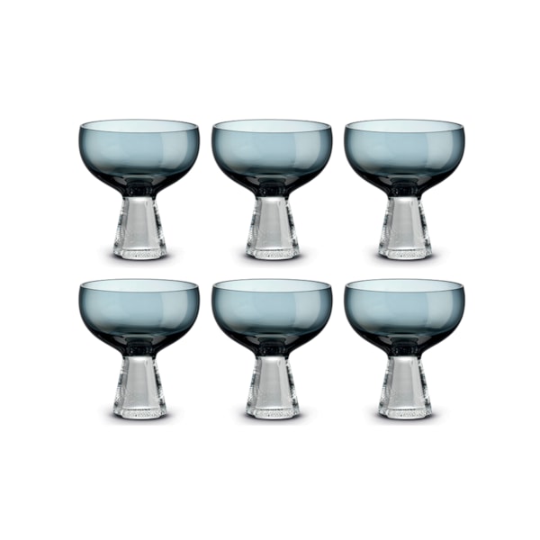 Jogo de Taças para Sorvete Pozzi Milano Fun Classy Azul Escuro 350 ml - 6 peças