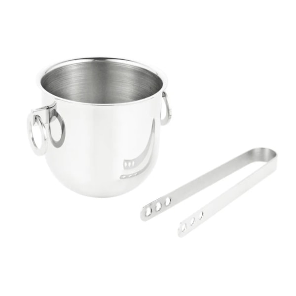 Balde para Gelo com Pinça Riva Bottega Aço Inox 700 ml