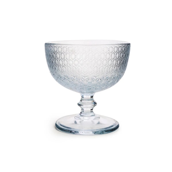 Jogo de Taças para Sobremesa HUB.ME com Detalhe Texturizado Transparente 290 ml - 4 peças