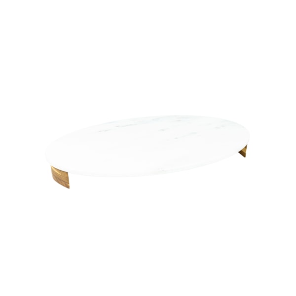 Bandeja Ovalada Lucatti Mármoré Branca 5 x 50 x 30 cm