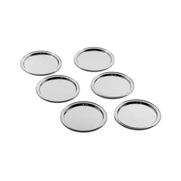 Jogo de Porta Copos Riva Lecco em Prata 11 cm - 6 peças