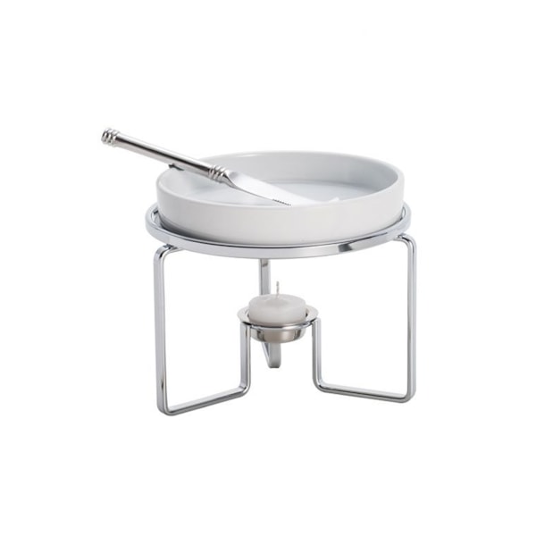 Rechaud para Queijo Brie com Faca Wolff em Prata 15 cm