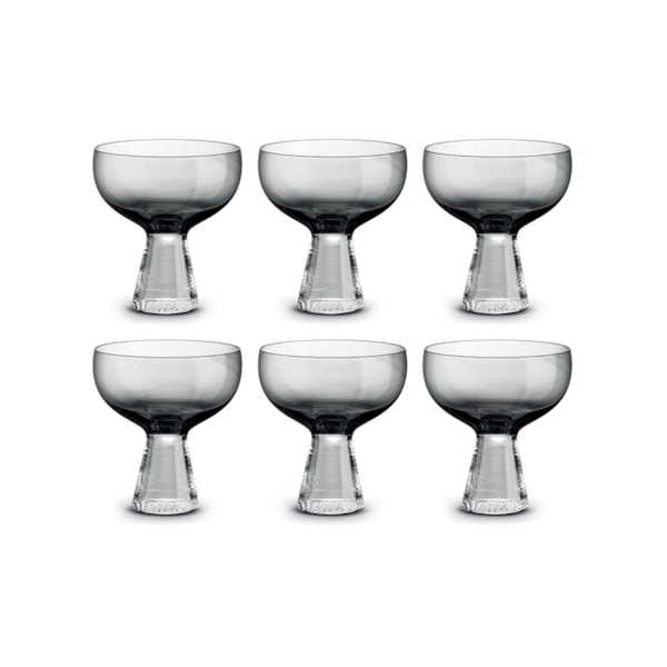 Jogo de Taças para Sorvete Pozzi Milano Fun Classy Cinza Esfumaçado 350 ml - 6 peças
