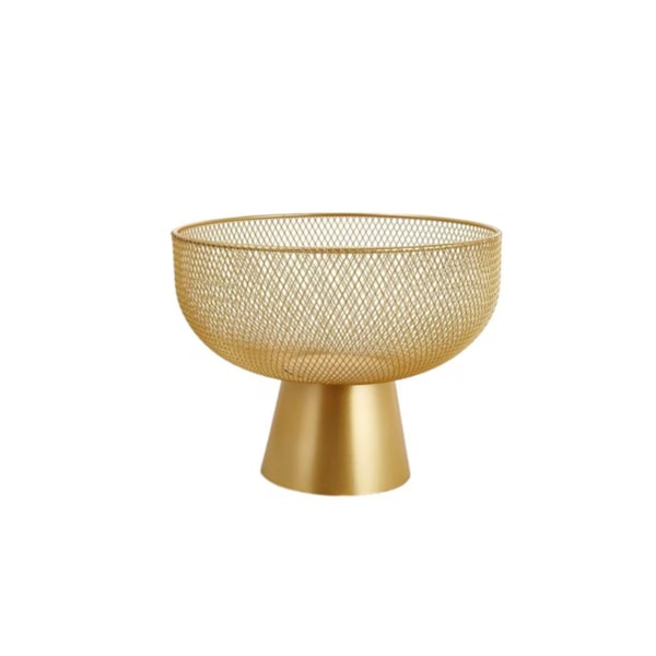 Centro de Mesa com Pé Mart Dourado 24,5 x 30,5 cm
