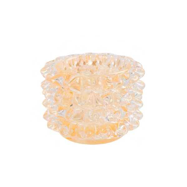 Vaso Lucatti Texturizado Transparente com Dourado 10 x 15 cm