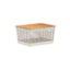 Cesto Organizador com Tampa Ou Grid Bege 8 litros