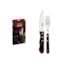 Jogo de Talheres Jumbo para Churrasco Tramontina Polywood com Cabo Castanho - 4 peças