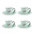 Jogo de Xícaras para Café com Pires Vista Alegre Herbariae Verde 97 ml - 4 peças