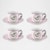 Jogo de Xícaras para Chá com Pires Vista Alegre Herbariae Pink 220 ml - 4 peças