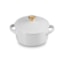 Mini Cocotte Le Creuset Holly Branco com Pegador Dourado 10 cm