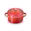 Mini Cocotte Le Creuset Pegador Coração Dourado Vermelha 10 cm