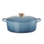 Panela Oval Le Creuset Signature Chambray com Pegador Dourado 31 cm