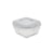Pote Quadrado Raso com Tampa OIKOS Branco 320 ml