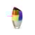 Vaso 50 MS Diagonal Cristais Cá d'oro Colorido com Fundo Preto 28 x 15 cm