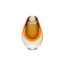 Vaso Gota Mini Bicolor Cristais Cá d'oro Fumê e Âmbar 15 x 9 x 7,5 cm