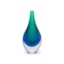Vaso Gota Mini Bicolor Cristais Cá d'oro Verde e Água Marinha 22 x 9 x 7,5 cm